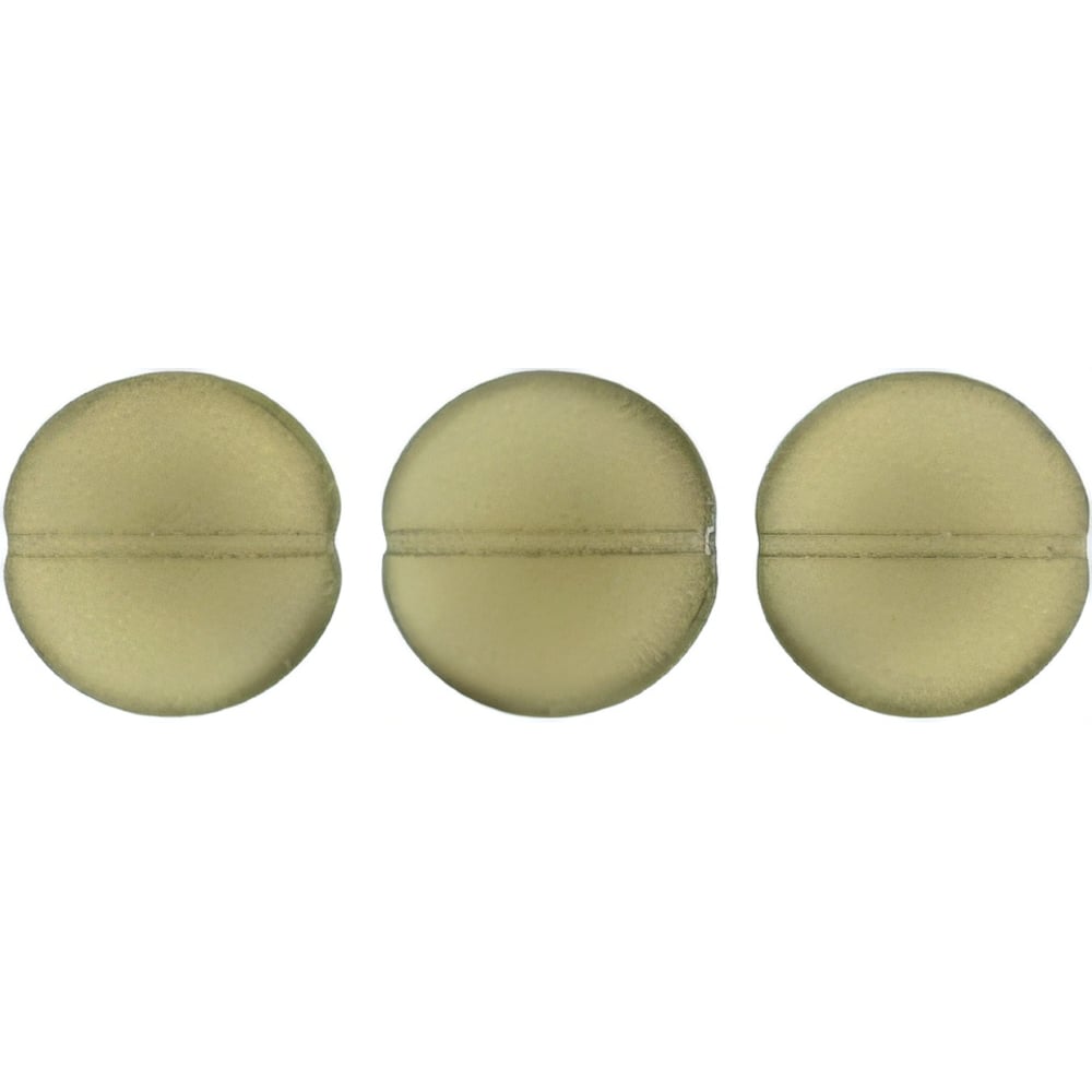 Czech Cushion Round 14mm Sueded Gold Black Diamond