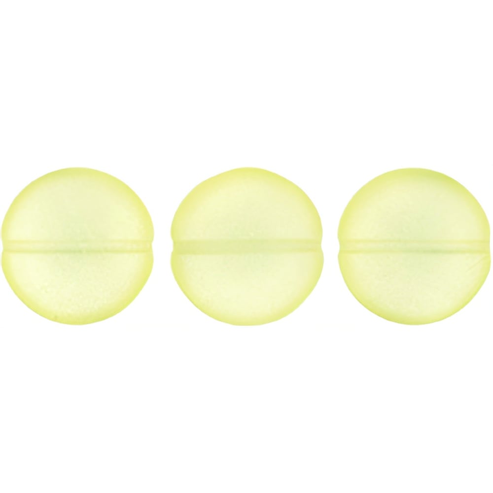 Czech Cushion Round 14mm Sueded Gold Jonquil