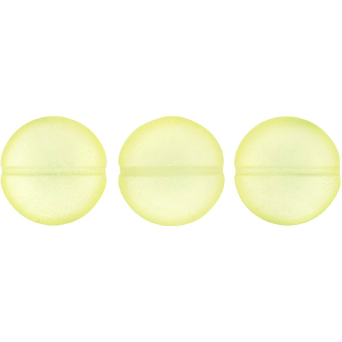 Czech Cushion Round 14mm Sueded Gold Jonquil