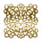 22mm Brass Filigree, Wavy Square