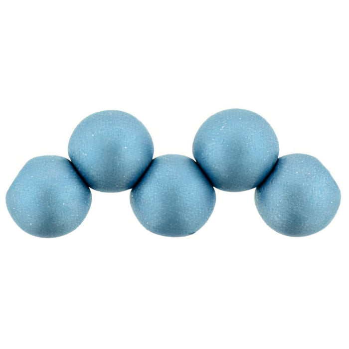Czech Top Hole Round 6mm ColorTrends: Satin Metallic Arctic Blue (25pcs)