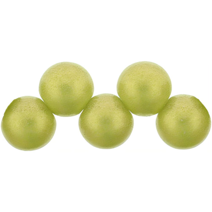 Czech Top Hole Round 6mm Sueded Gold Olivine (25pcs)
