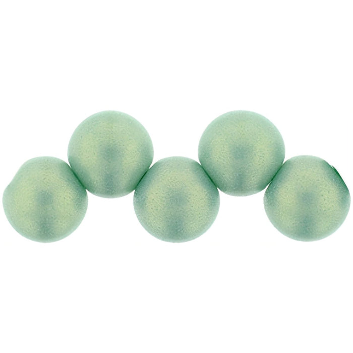 Czech Top Hole Round 6mm Sueded Gold Turquoise (25pcs)