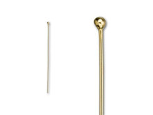 Gold-Filled 2-Inch Head Pin with Ball End, 24 Gauge (5 Pieces)