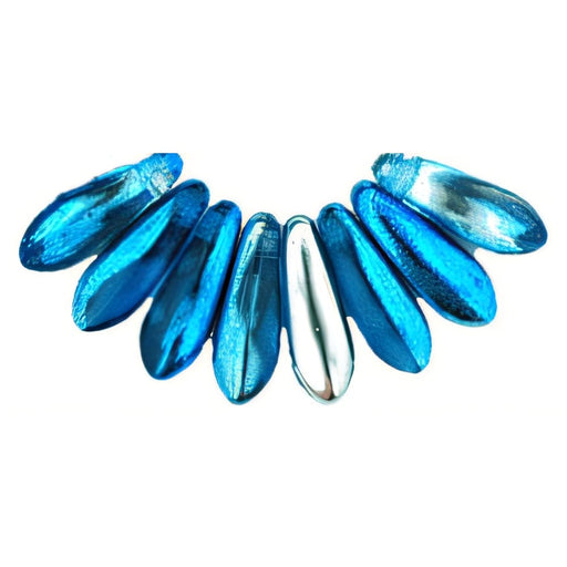 Czech Dagger 10 x 3mm Coated - Capri Silver 1/2 (100pcs)