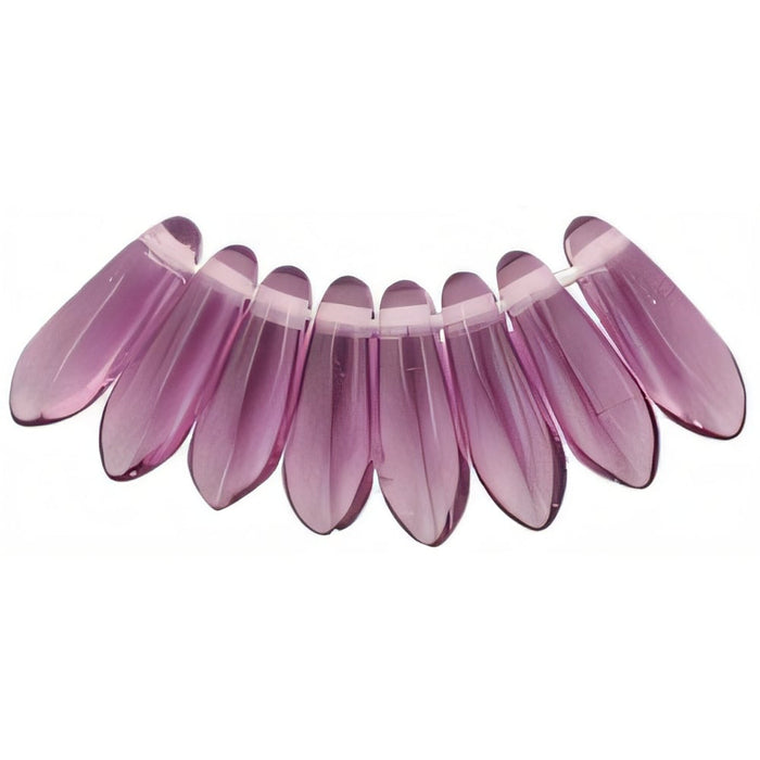 Czech Dagger 10 x 3mm Med Amethyst (100pcs)