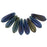 Czech Dagger 10 x 3mm Matte - Iris - Blue (100pcs)