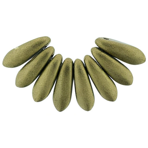 Czech Dagger 10 x 3mm Metallic Suede - Gold (100pcs)