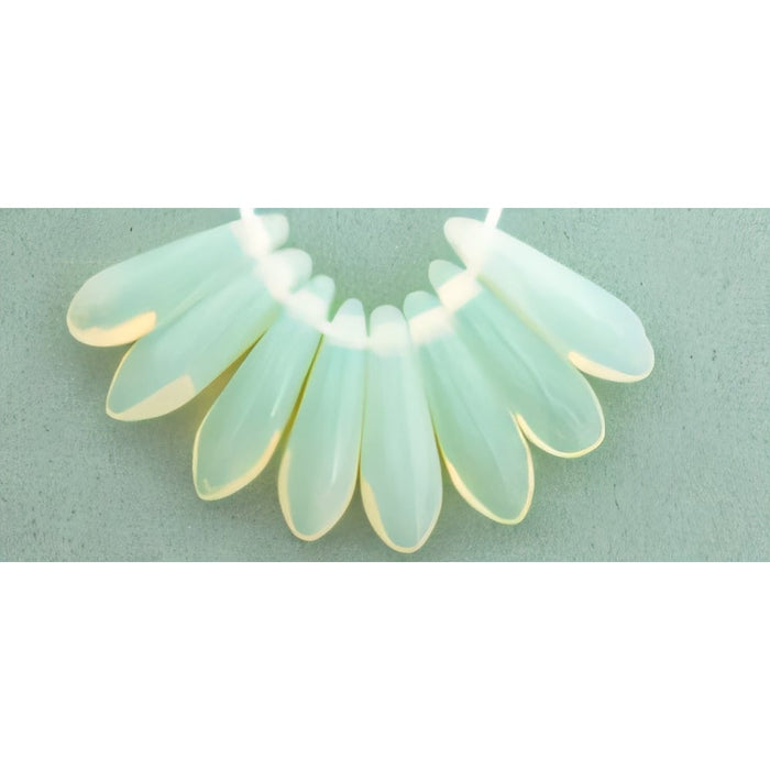 Czech Dagger 10 x 3mm Milky Jonquil (100pcs)