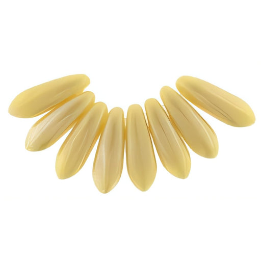 Czech Dagger 10 x 3mm Luster Iris - Opaque Beige (100pcs)
