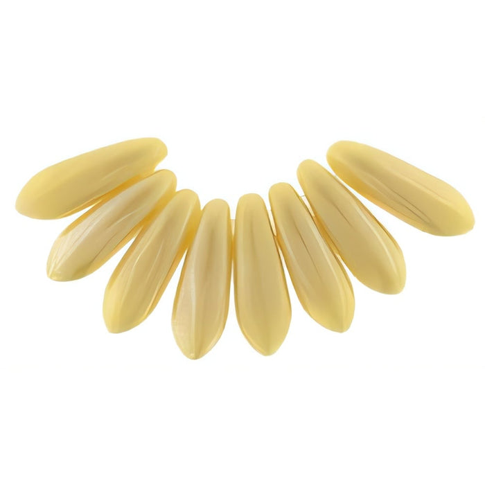 Czech Dagger 10 x 3mm Luster Iris - Opaque Beige (100pcs)