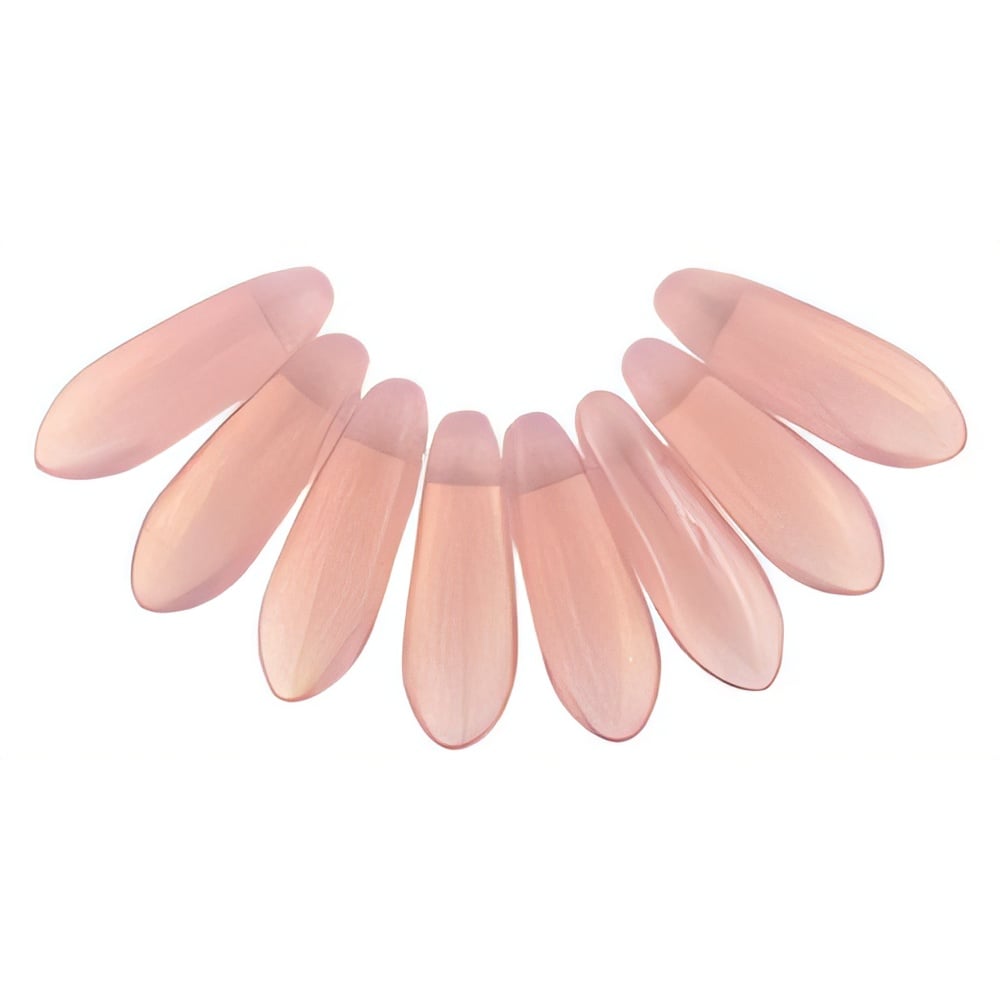 Czech Dagger 10 x 3mm Luster Iris - Milky Pink (100pcs)