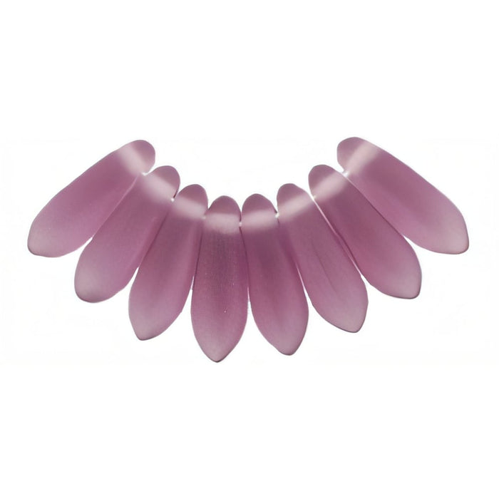 Czech Dagger 10 x 3mm Matte - Med Amethyst (100pcs)