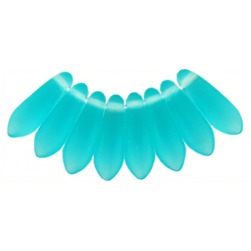 Czech Dagger 10 x 3mm Matte - Teal (100pcs)