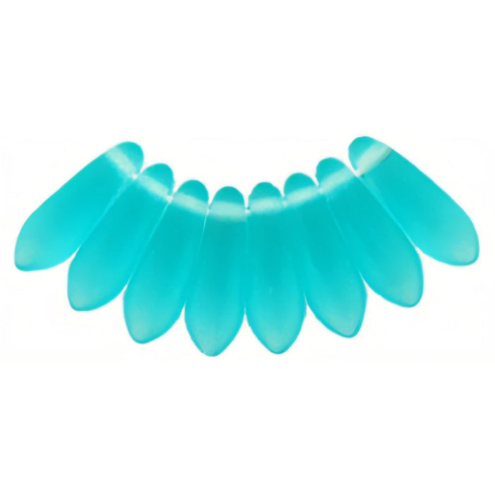 Czech Dagger 10 x 3mm Matte - Teal (100pcs)