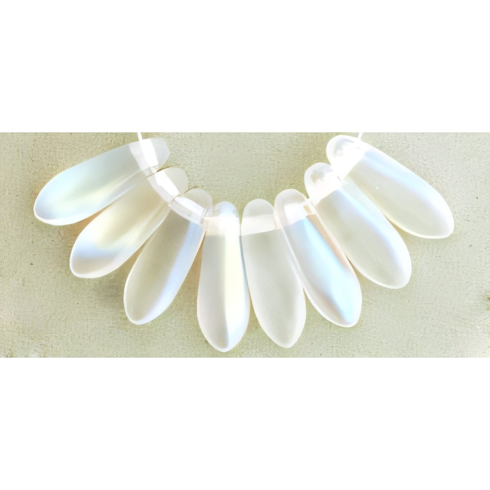 Czech Dagger 10 x 3mm Matte - Crystal AB (100pcs)