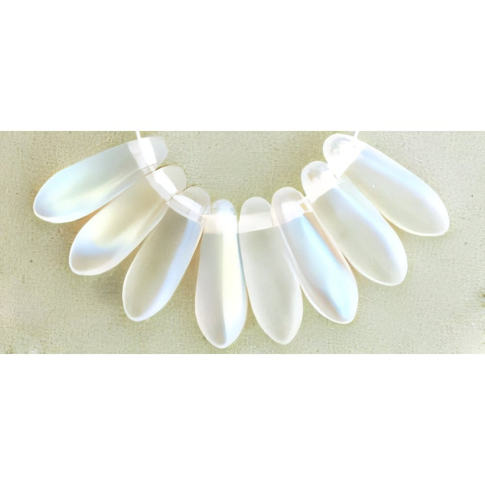 Czech Dagger 10 x 3mm Matte - Crystal AB (100pcs)
