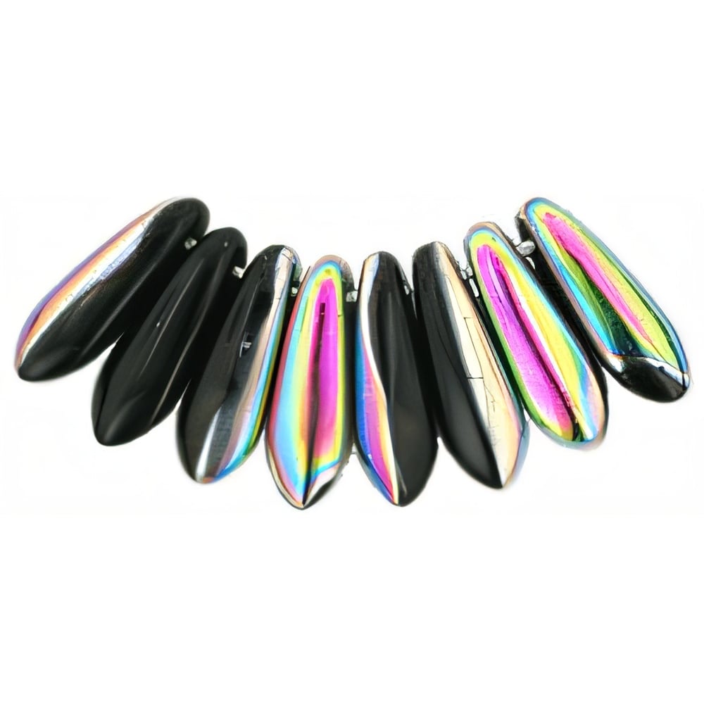 Czech Dagger 10 x 3mm Jet - Vitral (100pcs)