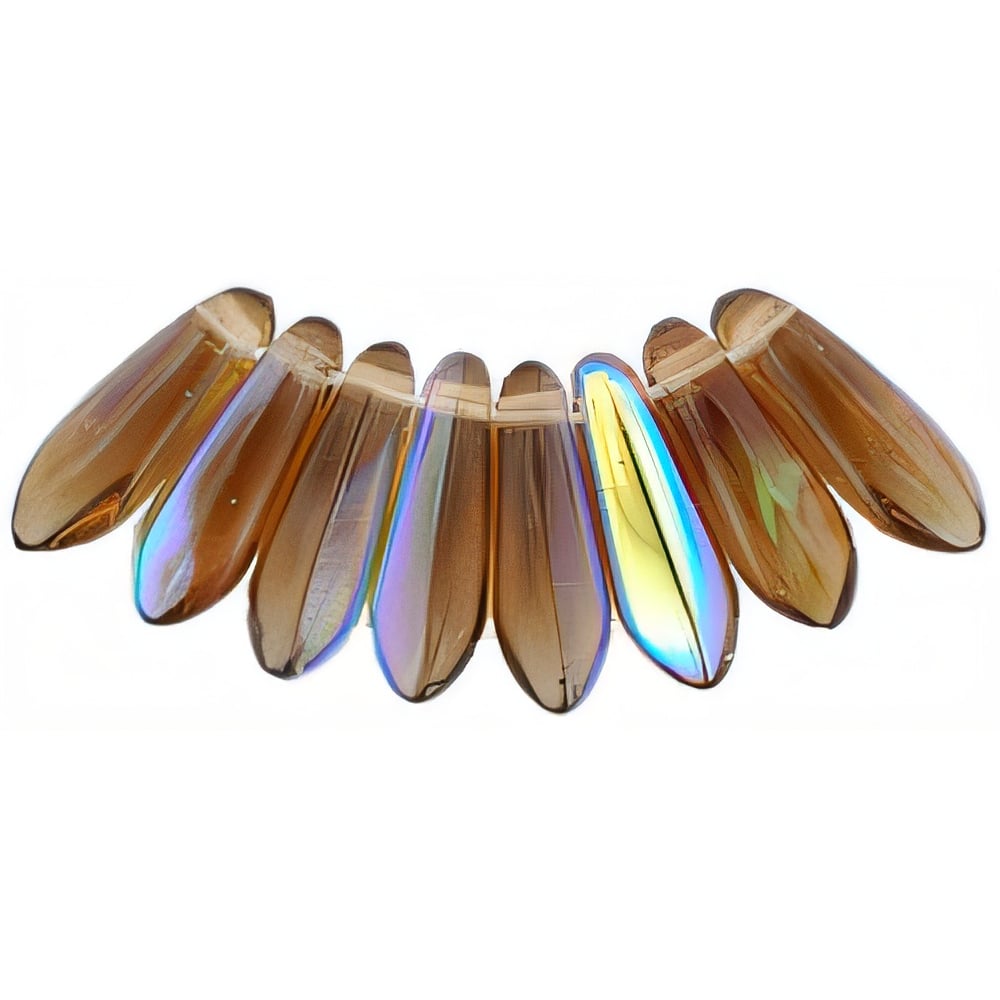 Czech Dagger 10 x 3mm Smoky Topaz AB (100pcs)