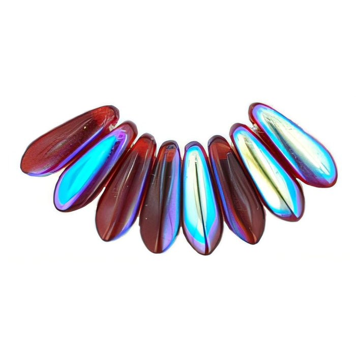 Czech Dagger 10 x 3mm Ruby AB (100pcs)