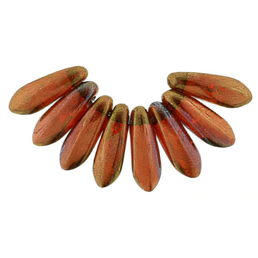 Czech Dagger 10 x 3mm Hyacinth - Bronze Vega (100pcs)