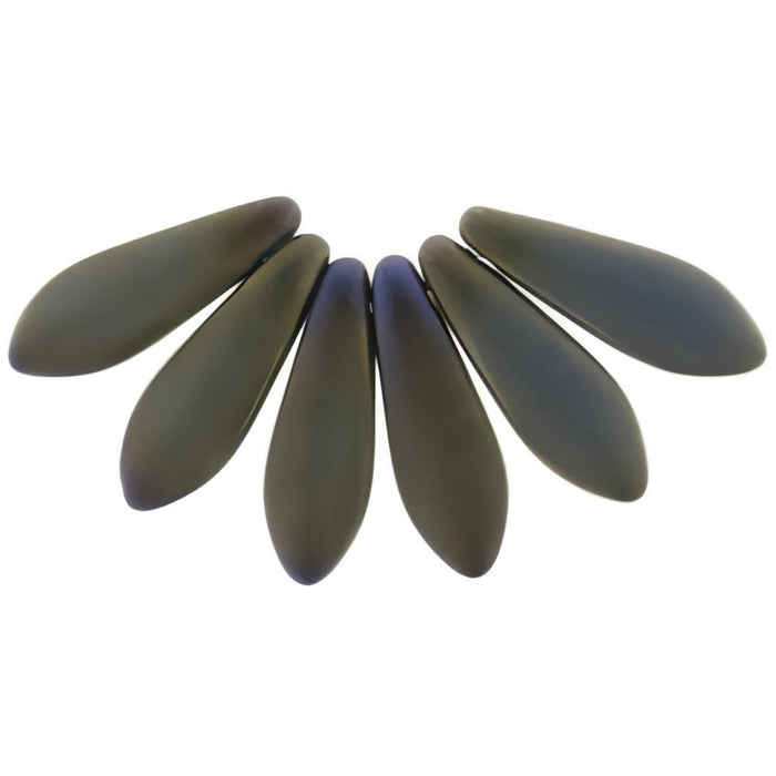 Czech Dagger 16 x 5mm Matte - Iris - Brown (50pcs)