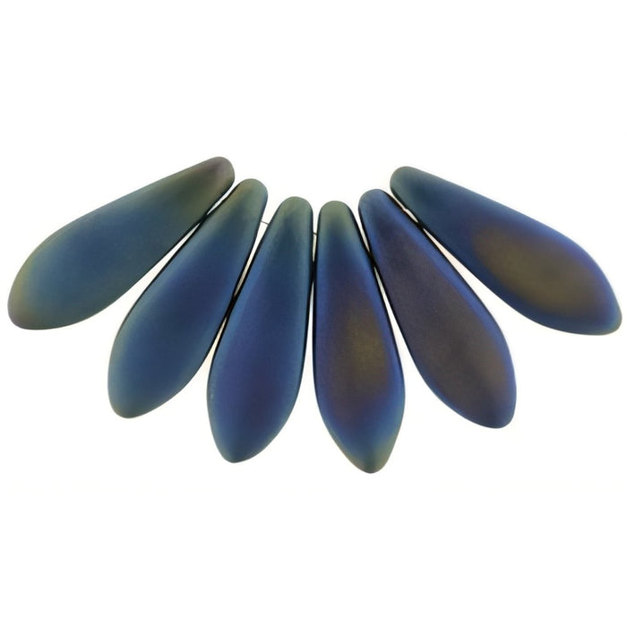 Czech Dagger 16 x 5mm Matte - Iris - Blue (50pcs)