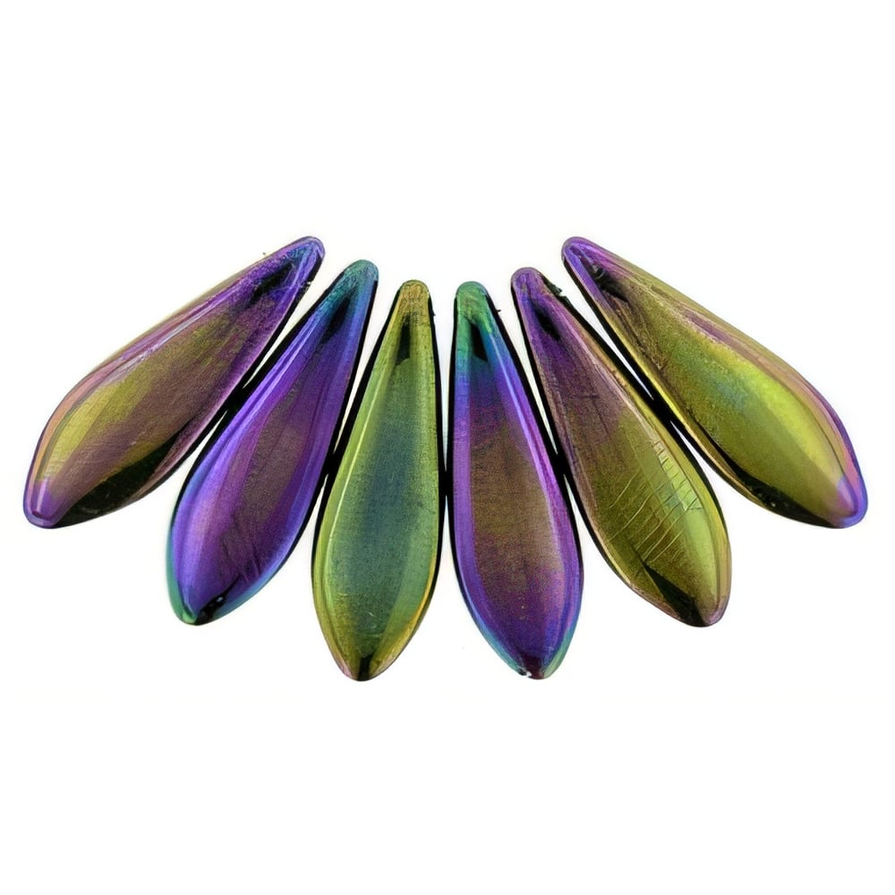 Czech Dagger 16 x 5mm Iris - Purple (50pcs)