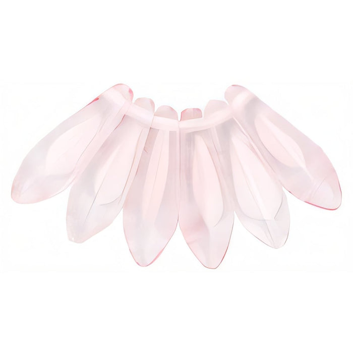 Czech Dagger 16 x 5mm Crystal/Lt Pink (50pcs)