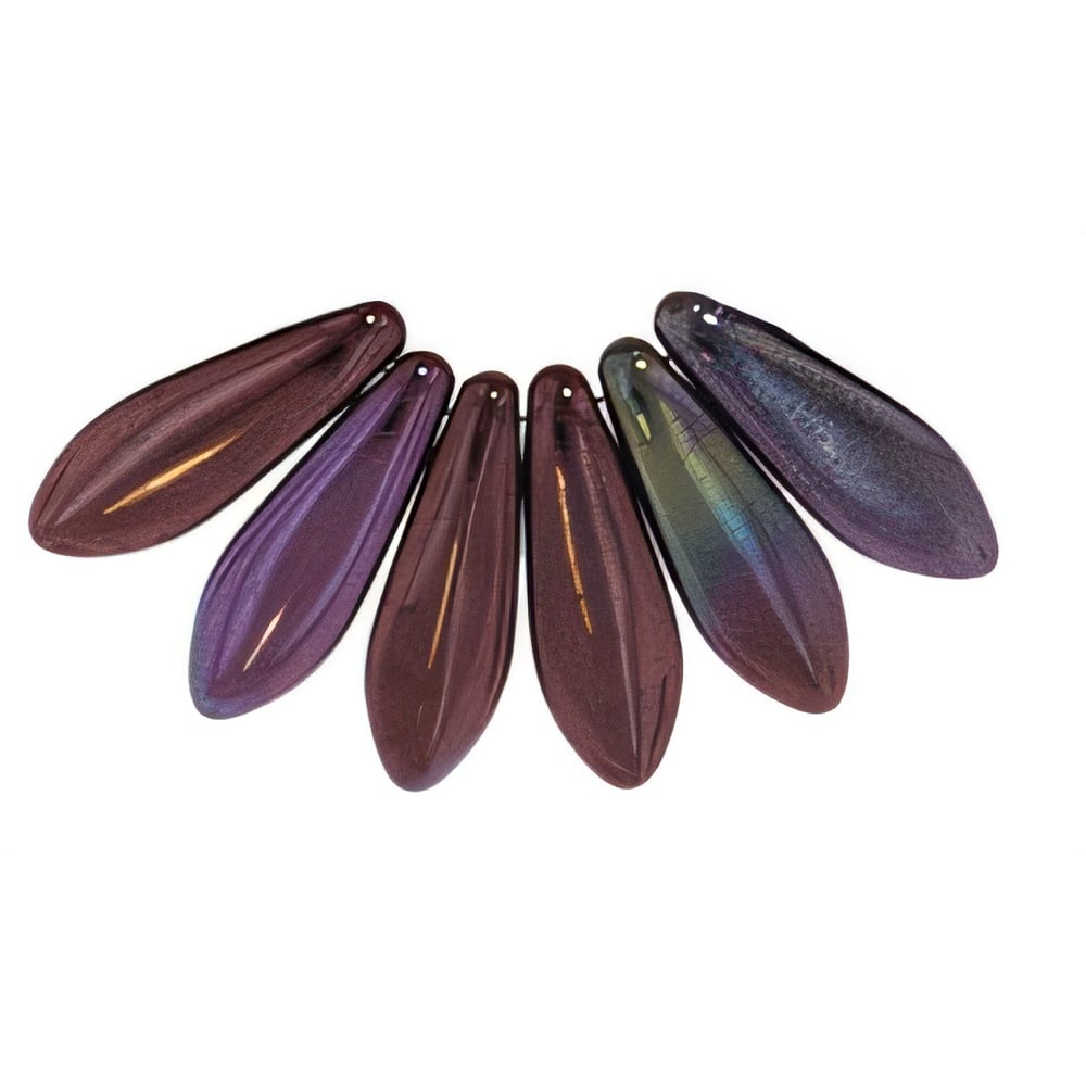 Czech Dagger 16 x 5mm Luster - Metallic Amethyst (50pcs)