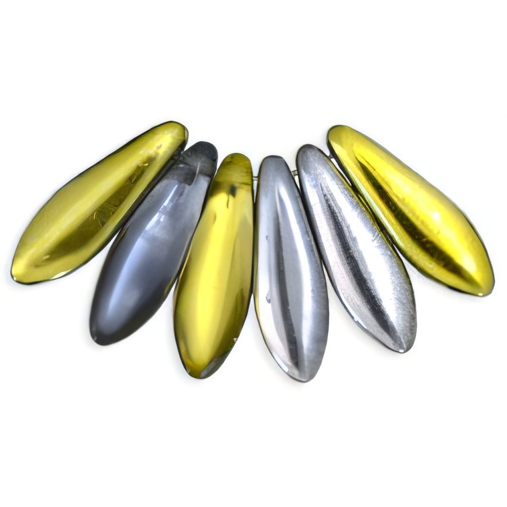 Czech Dagger 16 x 5mm Yellow Gold - Silver 1/2 Coat (50pcs)