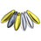 Czech Dagger 16 x 5mm Yellow Gold - Silver 1/2 Coat (50pcs)