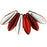Czech Dagger 16 x 5mm Coated Metallic Red - Silver 1/2 coat (50pcs)