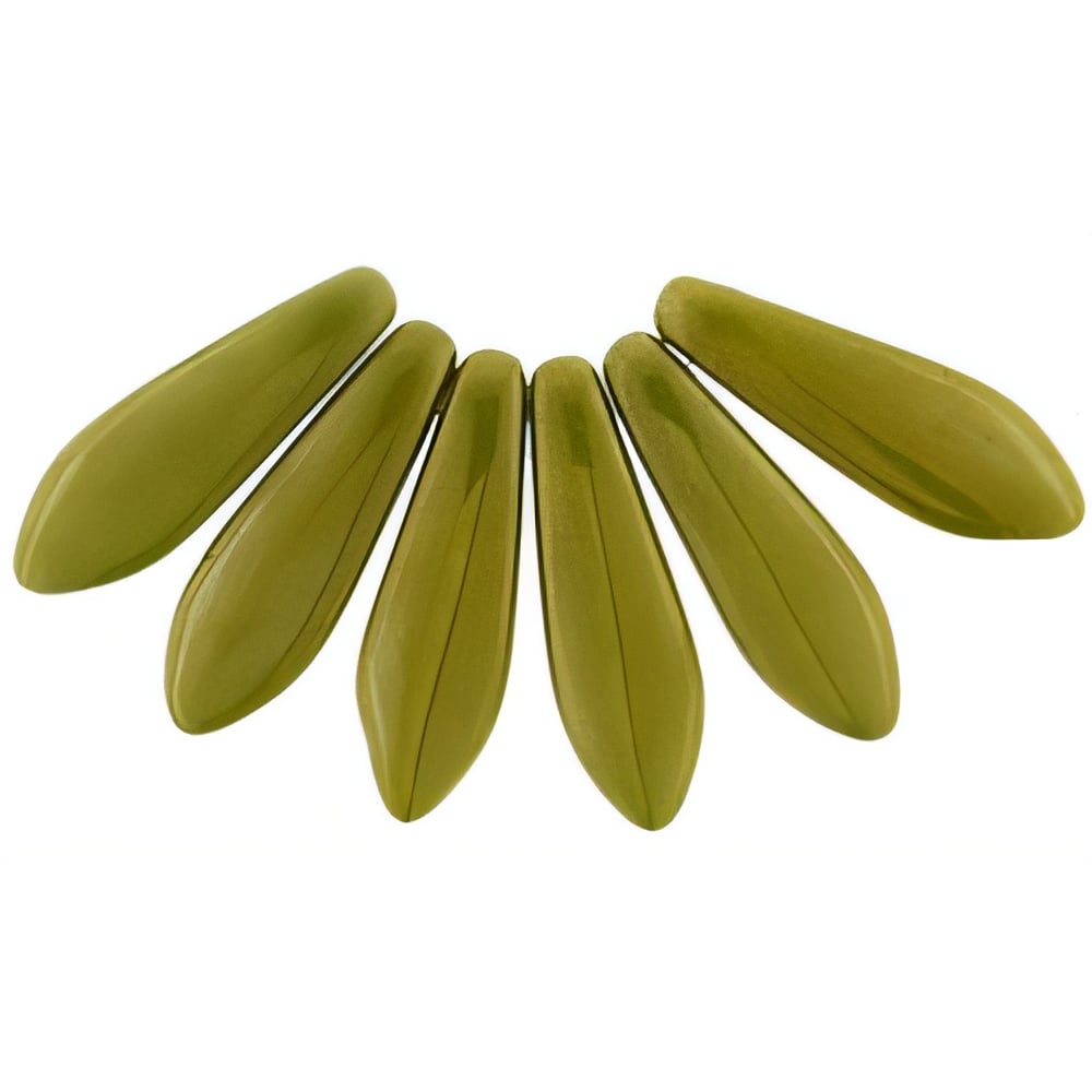 Czech Dagger 16 x 5mm Silversheen - Opaque Yellow (50pcs)