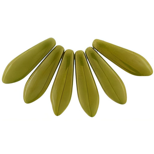 Czech Dagger 16 x 5mm Silversheen - Opaque Yellow (50pcs)