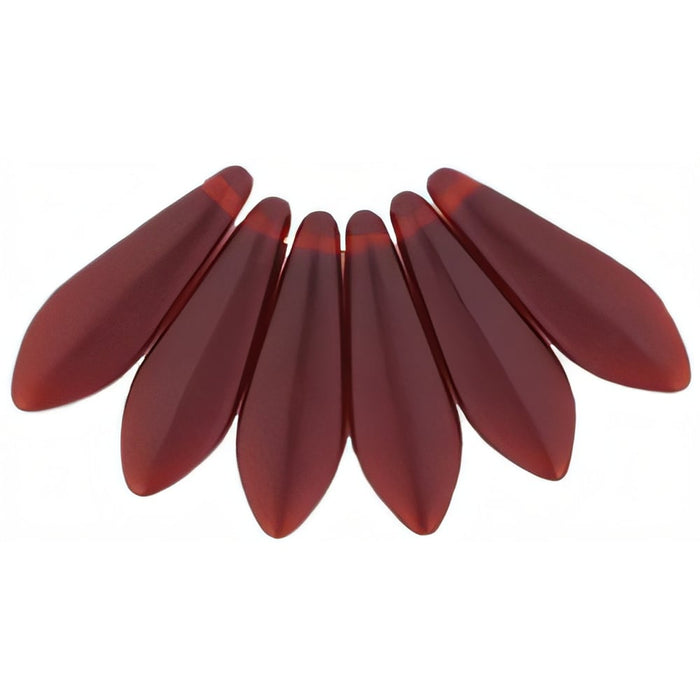 Czech Dagger 16 x 5mm Matte - Ruby (50pcs)