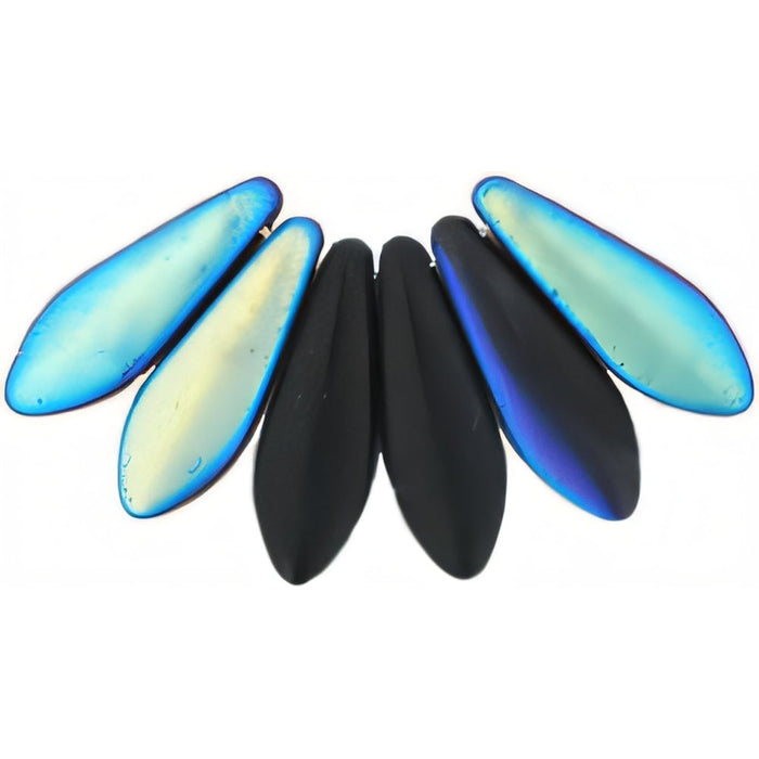 Czech Dagger 16 x 5mm Matte - Jet AB (50pcs)