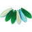 Czech Dagger 16 x 5mm Matte - Green Emerald AB (50pcs)