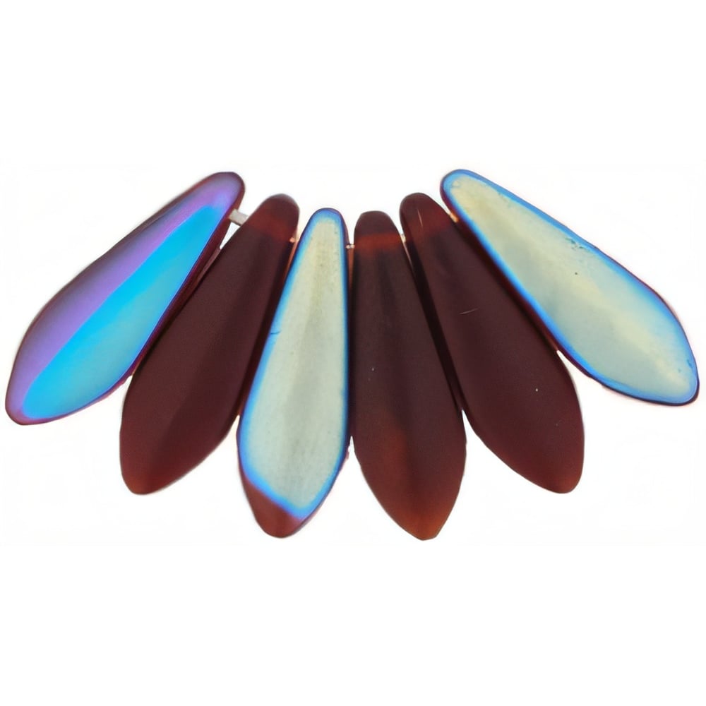 Czech Dagger 16 x 5mm Matte - Ruby AB (50pcs)