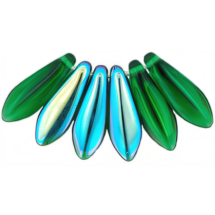 Czech Dagger 16 x 5mm Green AB (50pcs)