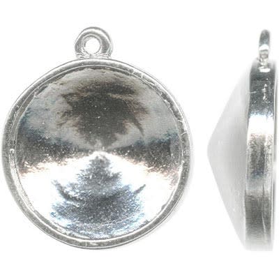 Antiqued Silver Plated Rivoli Setting, 1 Loop, 16mm (Each)