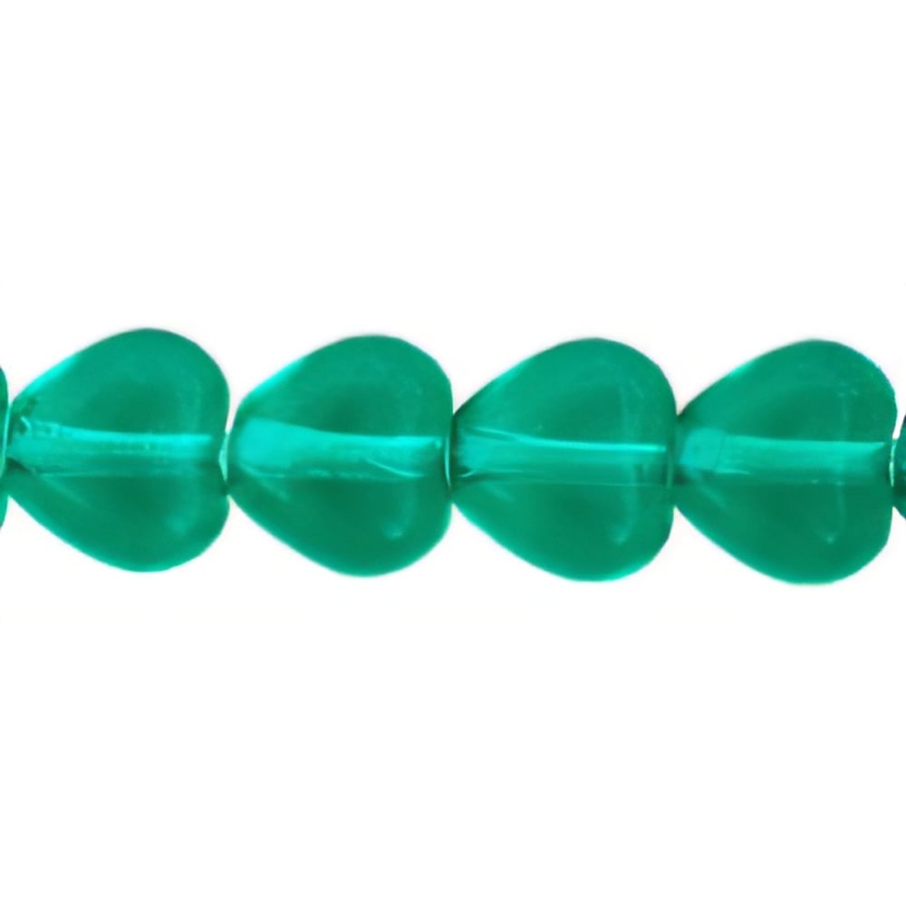Czech Heart Beads 6 x 6mm Emerald (25pcs)