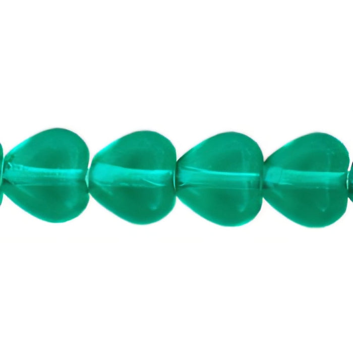 Czech Heart Beads 6 x 6mm Emerald (25pcs)