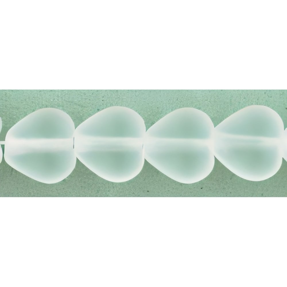 Czech Heart Beads 6 x 6mm Matte - Crystal (25pcs)