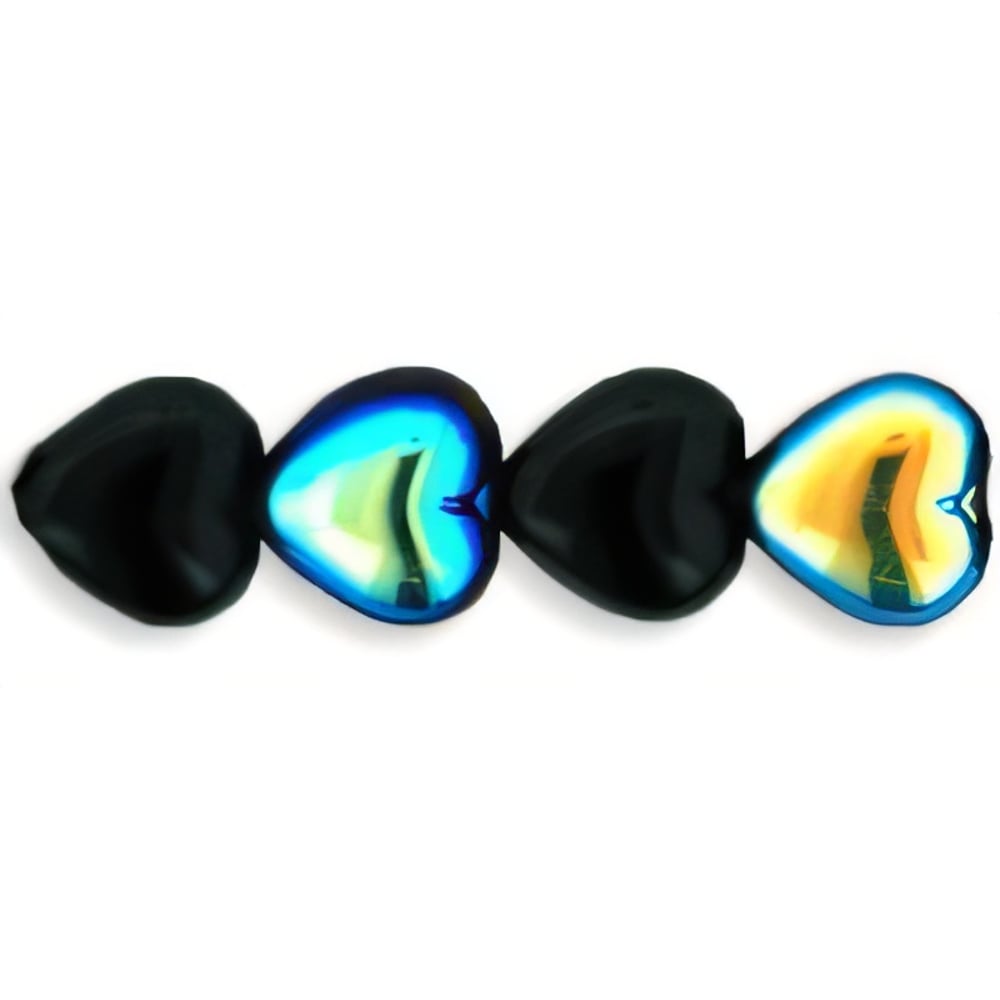 Czech Heart Beads 6 x 6mm Jet AB (25pcs)