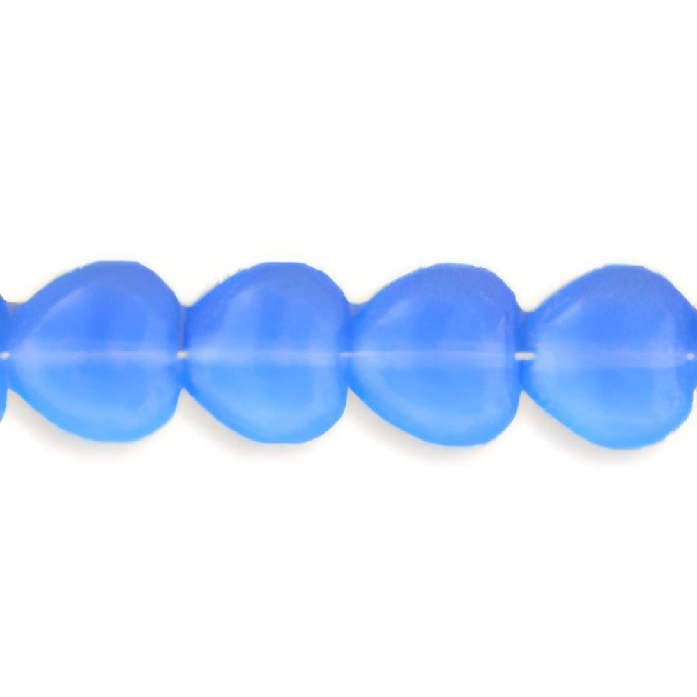 Czech Heart Beads 8 x 8mm Milky Sapphire (25pcs)