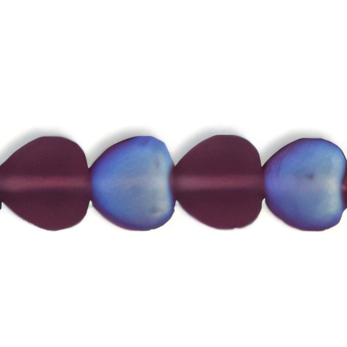 Czech Heart Beads 8 x 8mm Matte - Med Amethyst AB (25pcs)
