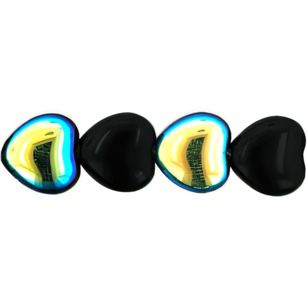 Czech Heart Beads 8 x 8mm Jet AB (25pcs)