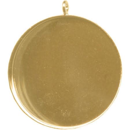 Gold Plated Bezel Cup, Round, 35mm, 1 Loop (12 Pieces)
