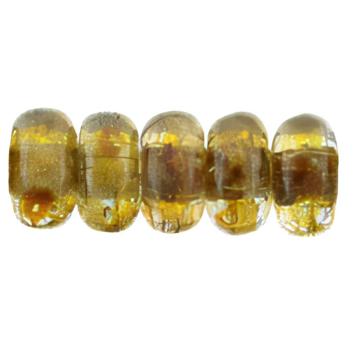 Czech Rondelle 3mm Luster - Transparent Gold/Smokey Topaz